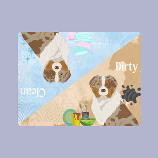 Australian Shepherd Dog Clean & Dirty Fridge Magnet Set 3 Pack
