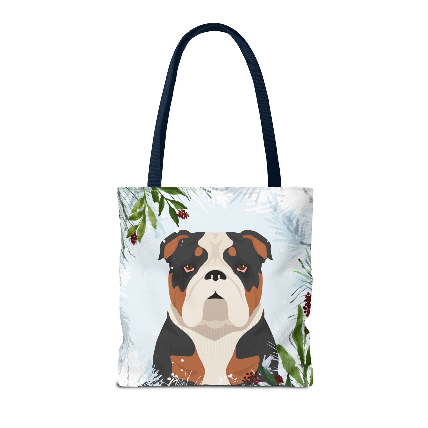 Bulldog Dog Christmas Holiday Tote Bag 16x16