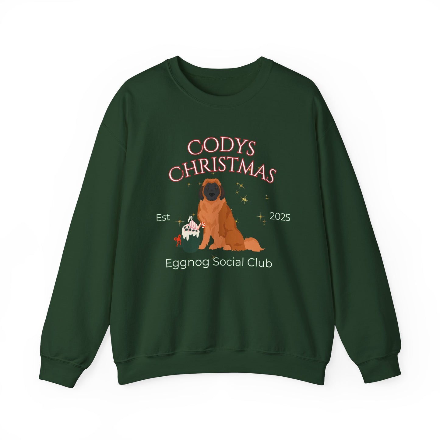 Leonberger Dog Christmas Social Club Unisex Heavy Blend Crewneck Sweatshirt Custom Name