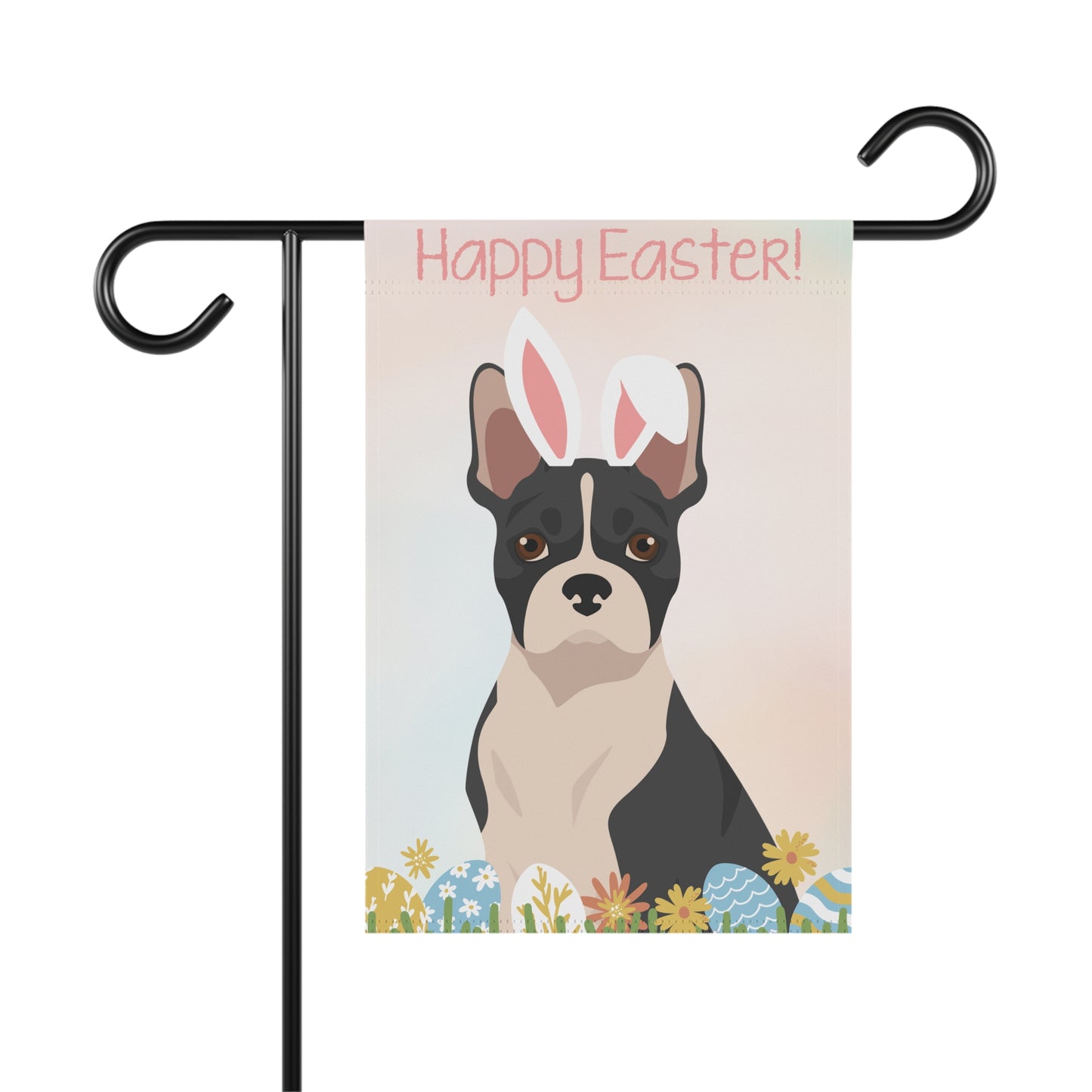 Boston Terrier Dog Happy Easter Garden Flag