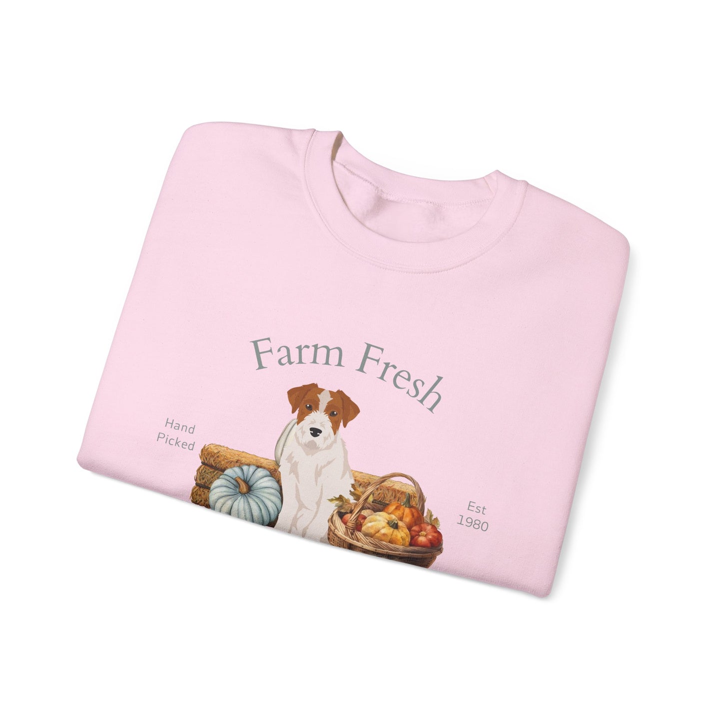 Jack Russell Terrier Dog Fall Farm Fresh Unisex Heavy Blend Crewneck Sweatshirt