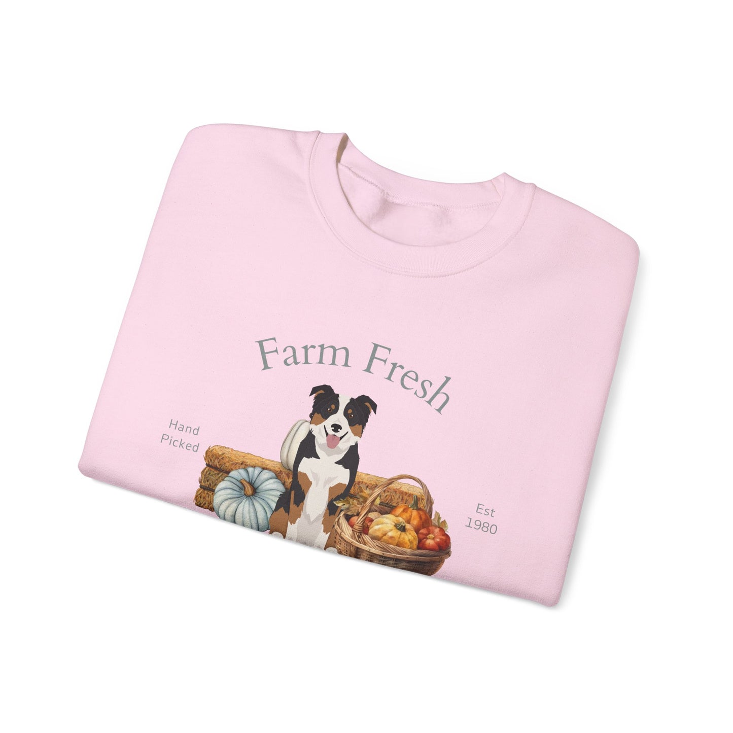 Border Collie Dog Fall Farm Fresh Unisex Heavy Blend Crewneck Sweatshirt
