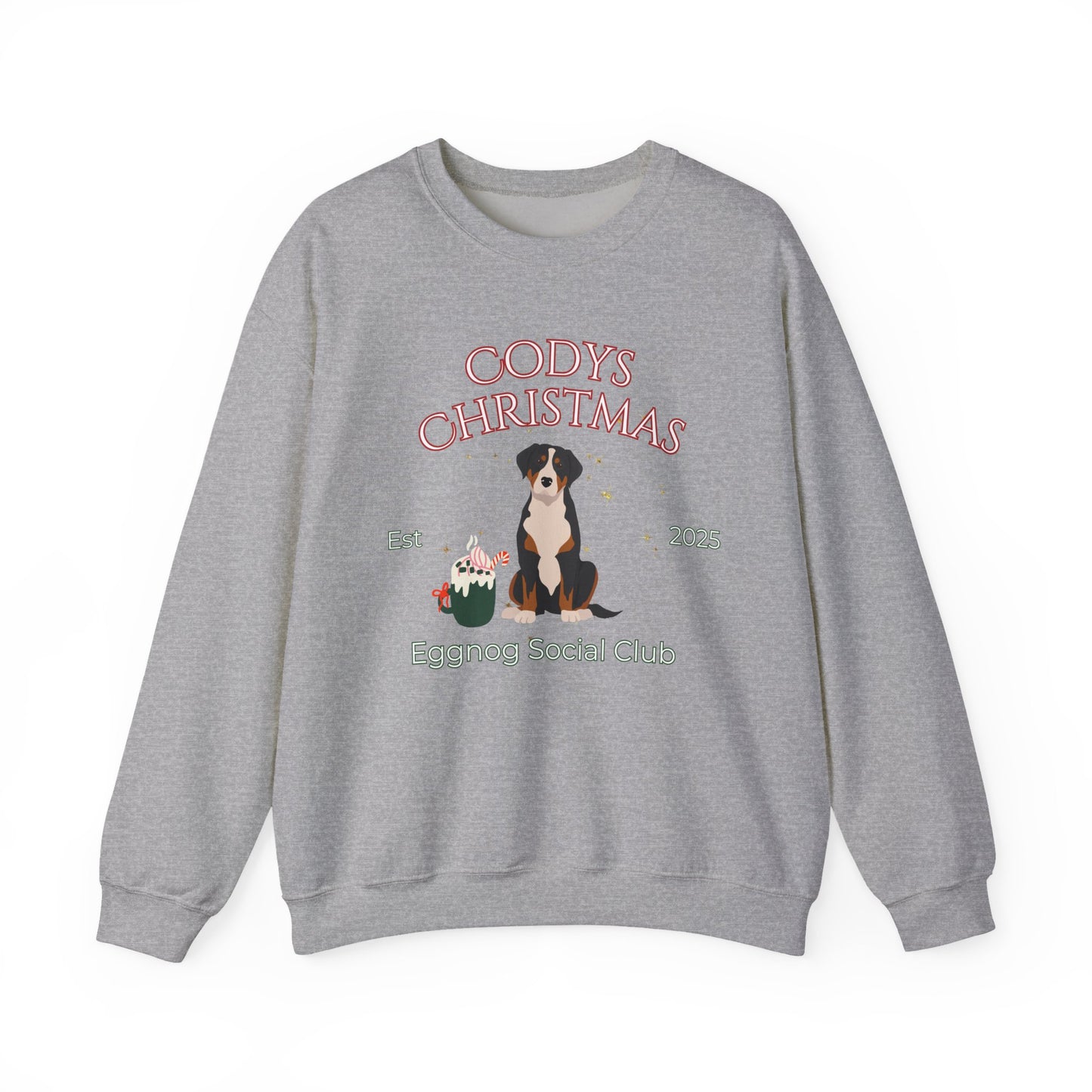 Greater Swiss Mountain Dog Dog Christmas Social Club Unisex Heavy Blend Crewneck Sweatshirt Custom Name