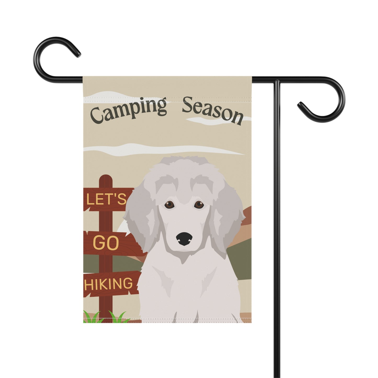 Poodle Dog Camping Garden Flag