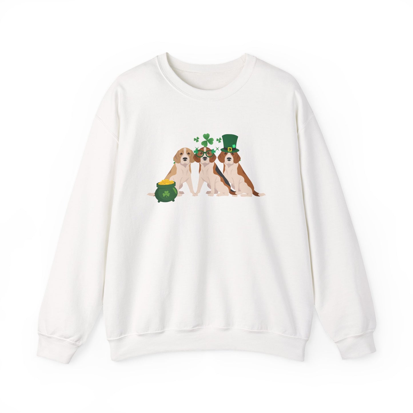 Beagle Dog St Patricks Day Unisex Heavy Blend Crewneck Sweatshirt, St Pattys day, Cute Dog Mom Gift