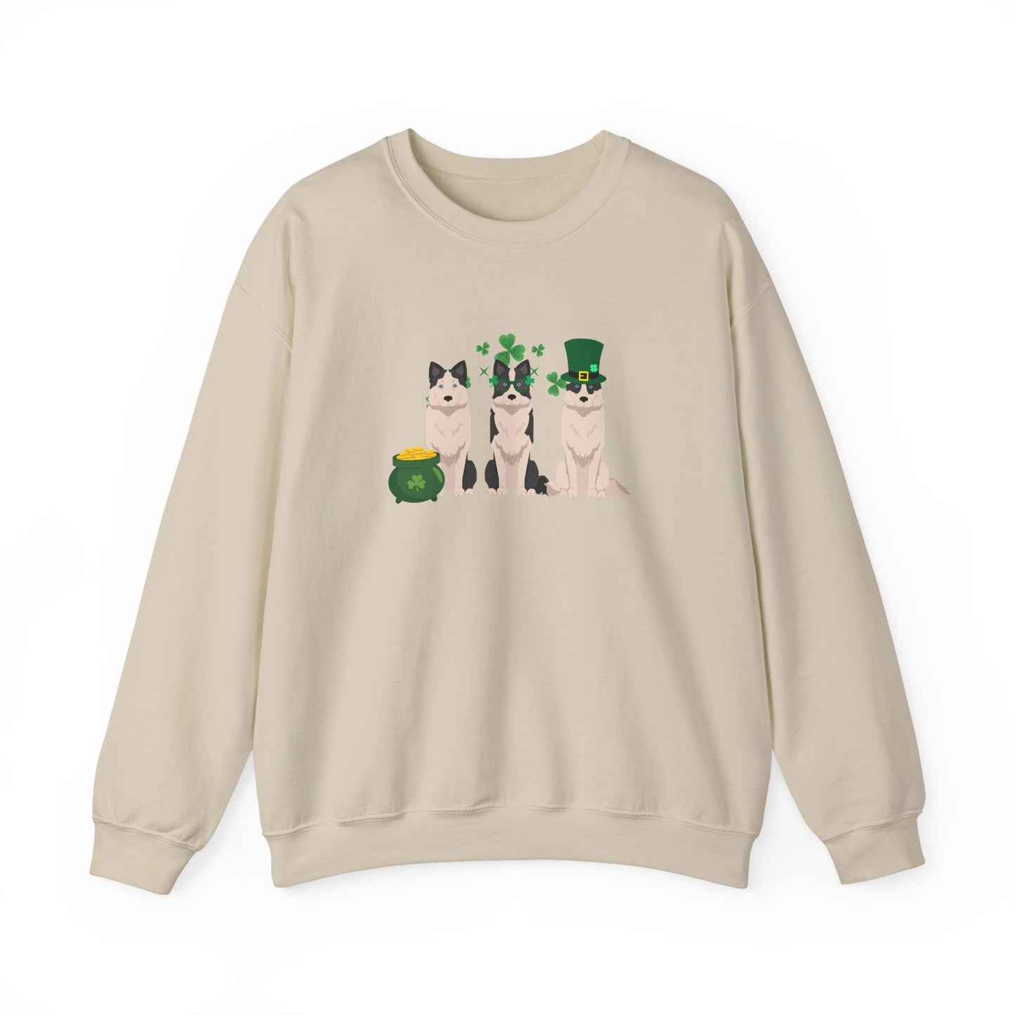 Yakutian Laika Dog St Patricks Day Unisex Heavy Blend Crewneck Sweatshirt, St Pattys day, Cute Dog Mom Gift