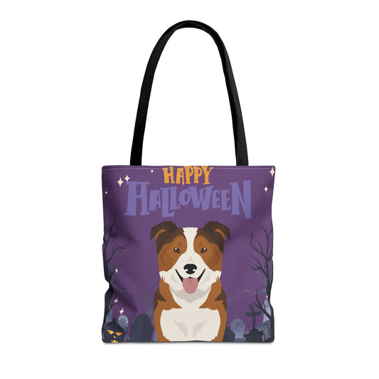 Border Collie Dog Happy Halloween Tote Bag 16x16