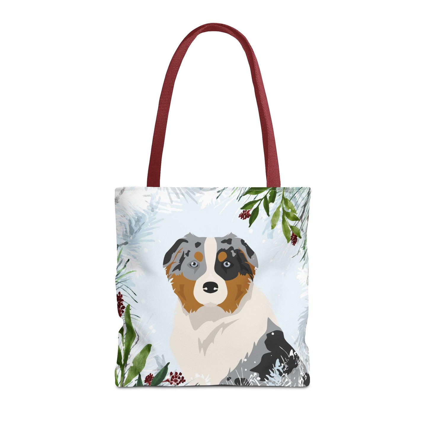 Australian Shepherd Dog Christmas Holiday Tote Bag 16x16