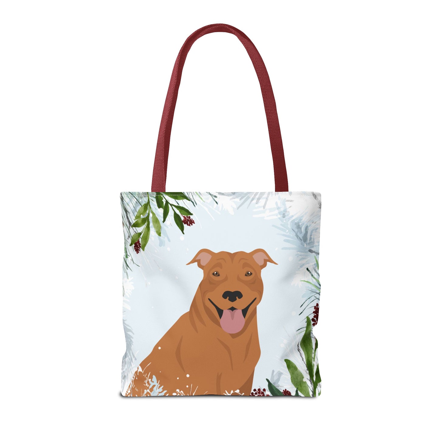 Pit Bull Dog Christmas Holiday Tote Bag 16x16