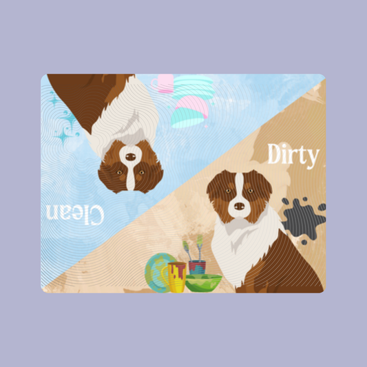 Australian Shepherd Dog Clean & Dirty Fridge Magnet Set 3 Pack