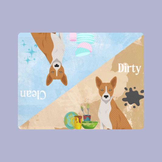 Basenji Dog Clean & Dirty Fridge Magnet Set 3 Pack