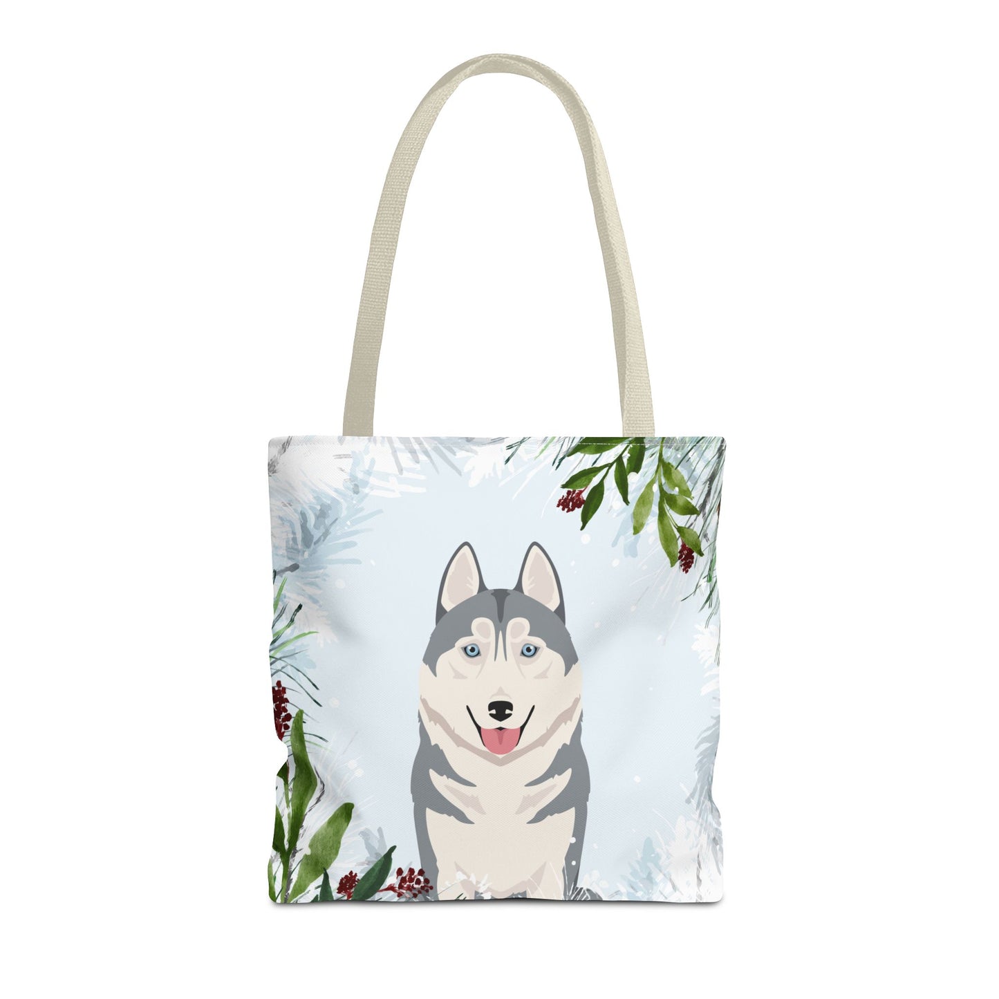 Siberian Husky Dog Christmas Holiday Tote Bag 16x16