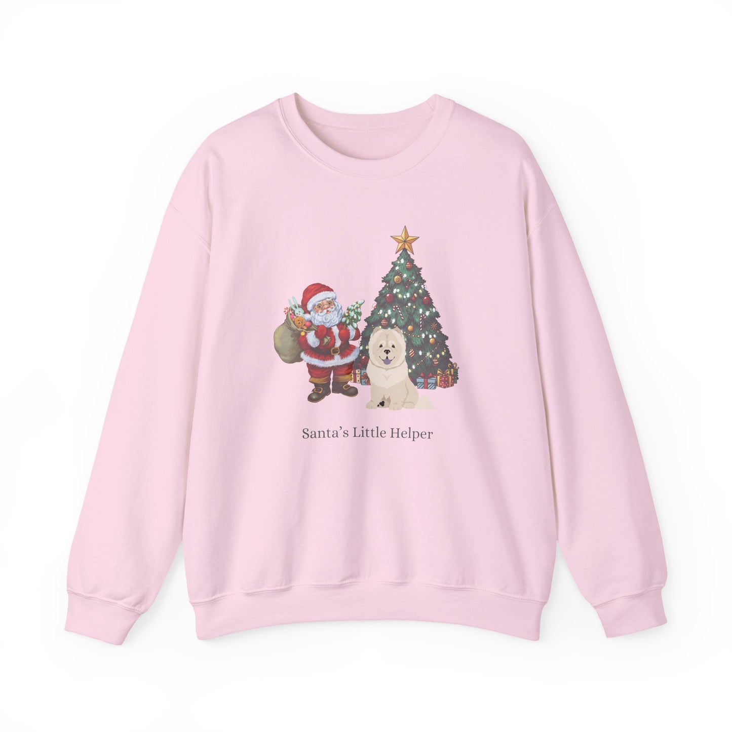 Chow Chow Dog Santa's Little Helper Unisex Heavy Blend Crewneck Sweatshirt