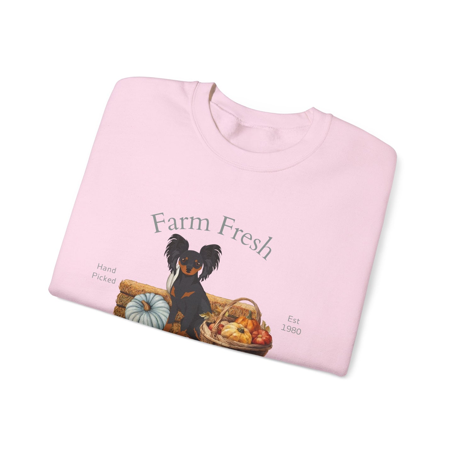 Russian Toy Terrier Dog Fall Farm Fresh Unisex Heavy Blend Crewneck Sweatshirt