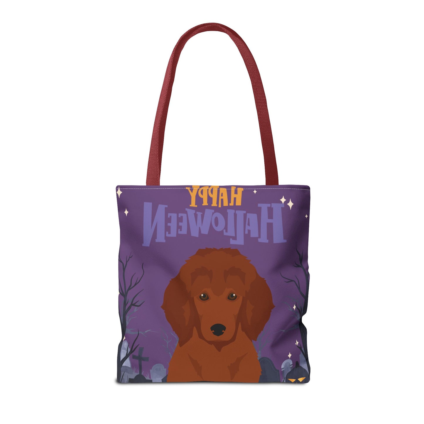 Poodle Dog Happy Halloween Tote Bag 16x16