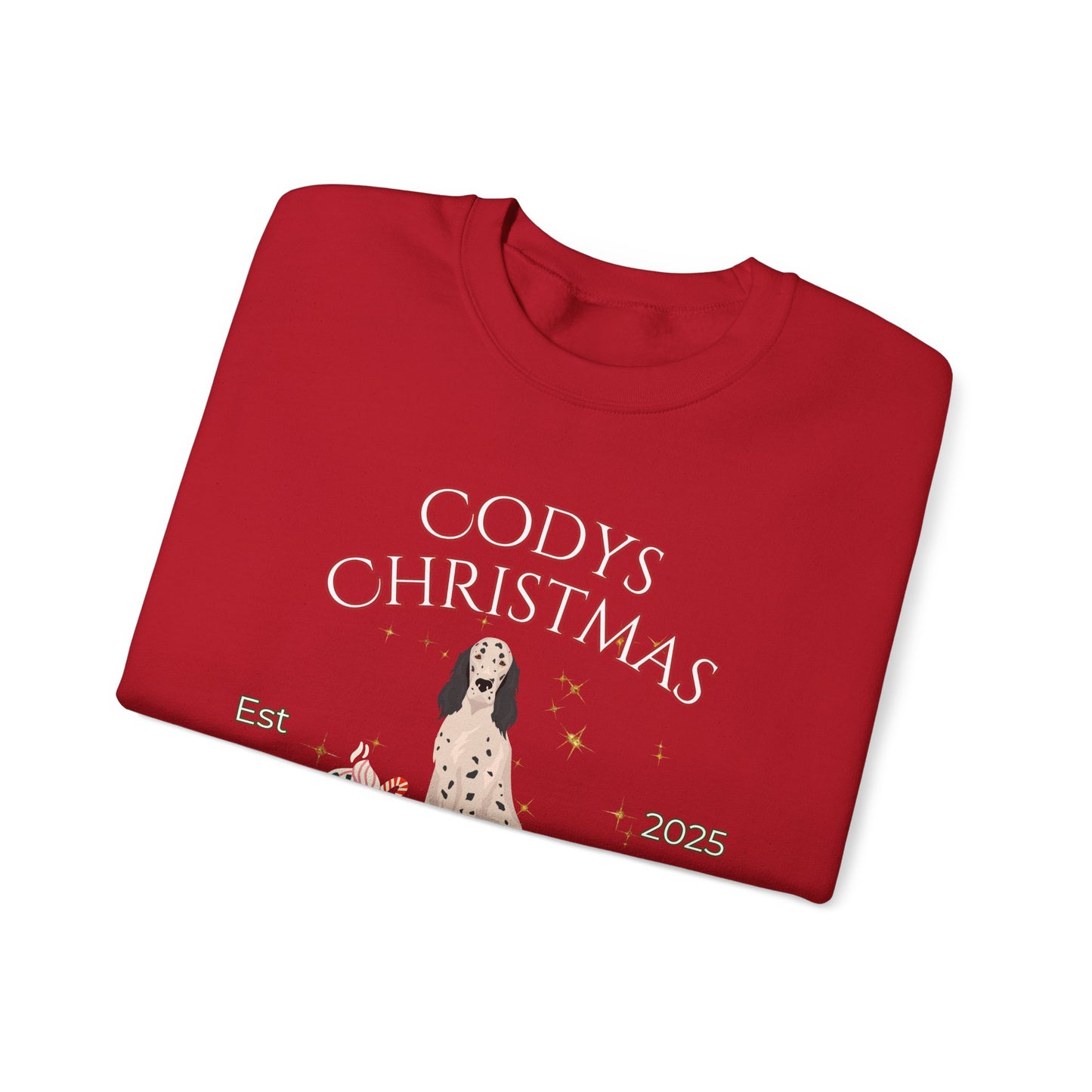 English Setter Dog Christmas Social Club Unisex Heavy Blend Crewneck Sweatshirt Custom Name