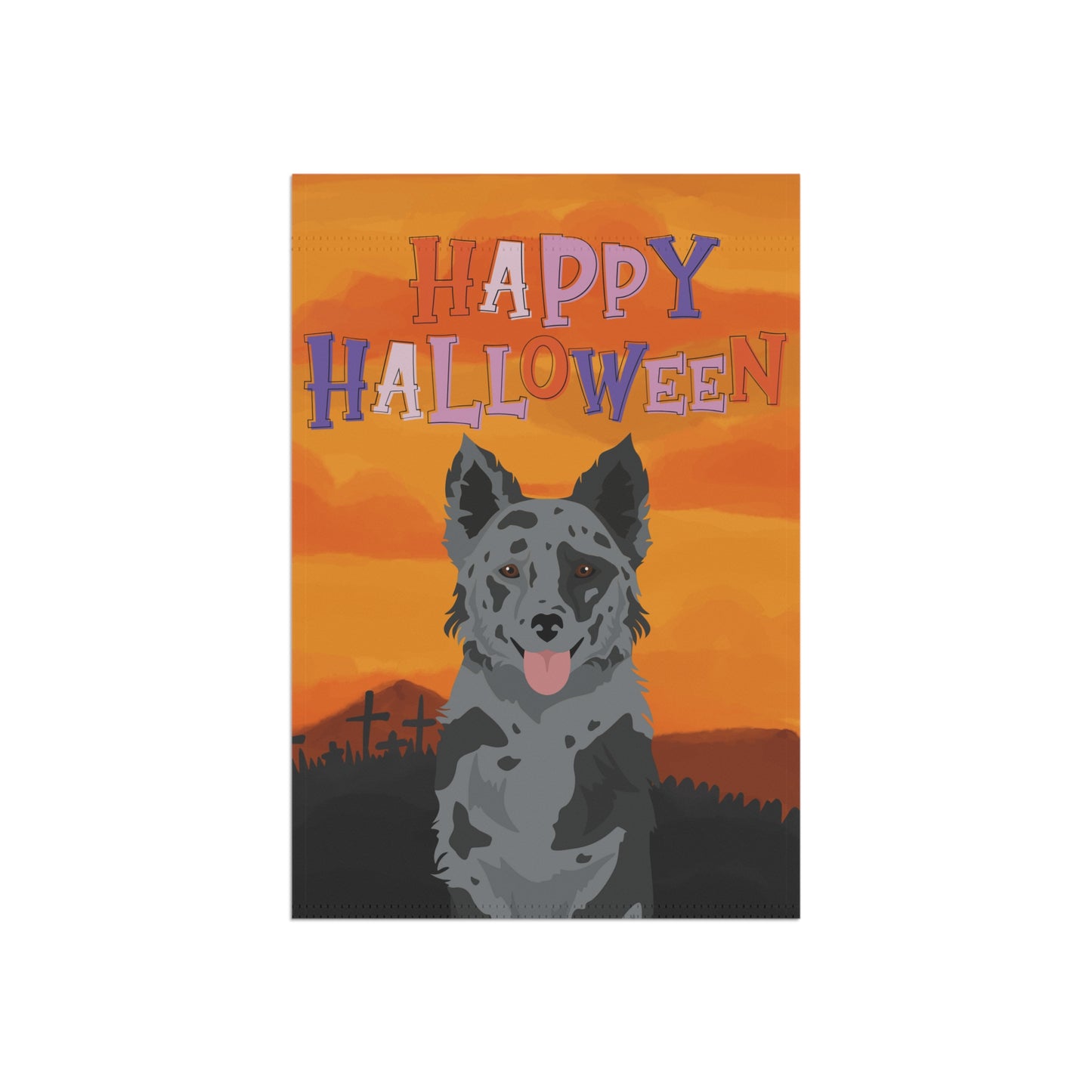 Mudi Dog Halloween Garden Flag