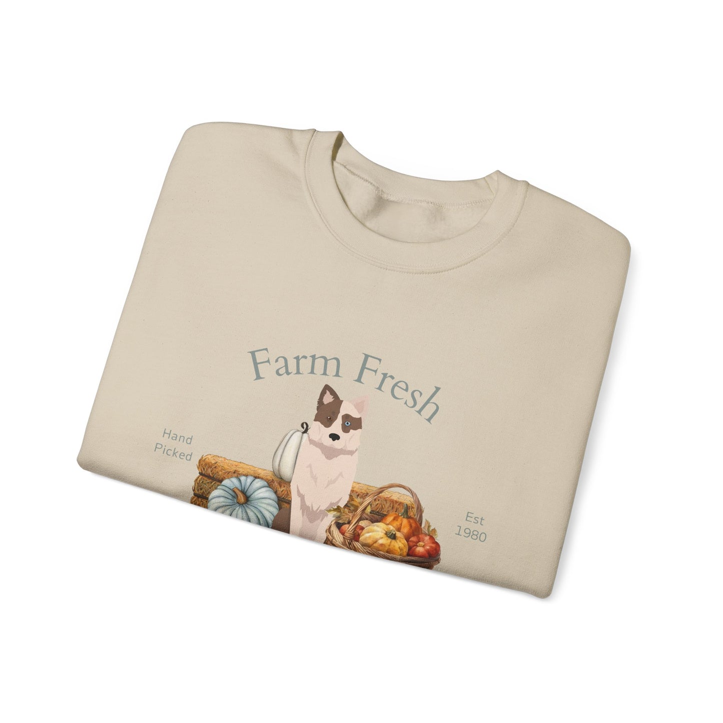 Yakutian Laika Dog Fall Farm Fresh Unisex Heavy Blend Crewneck Sweatshirt