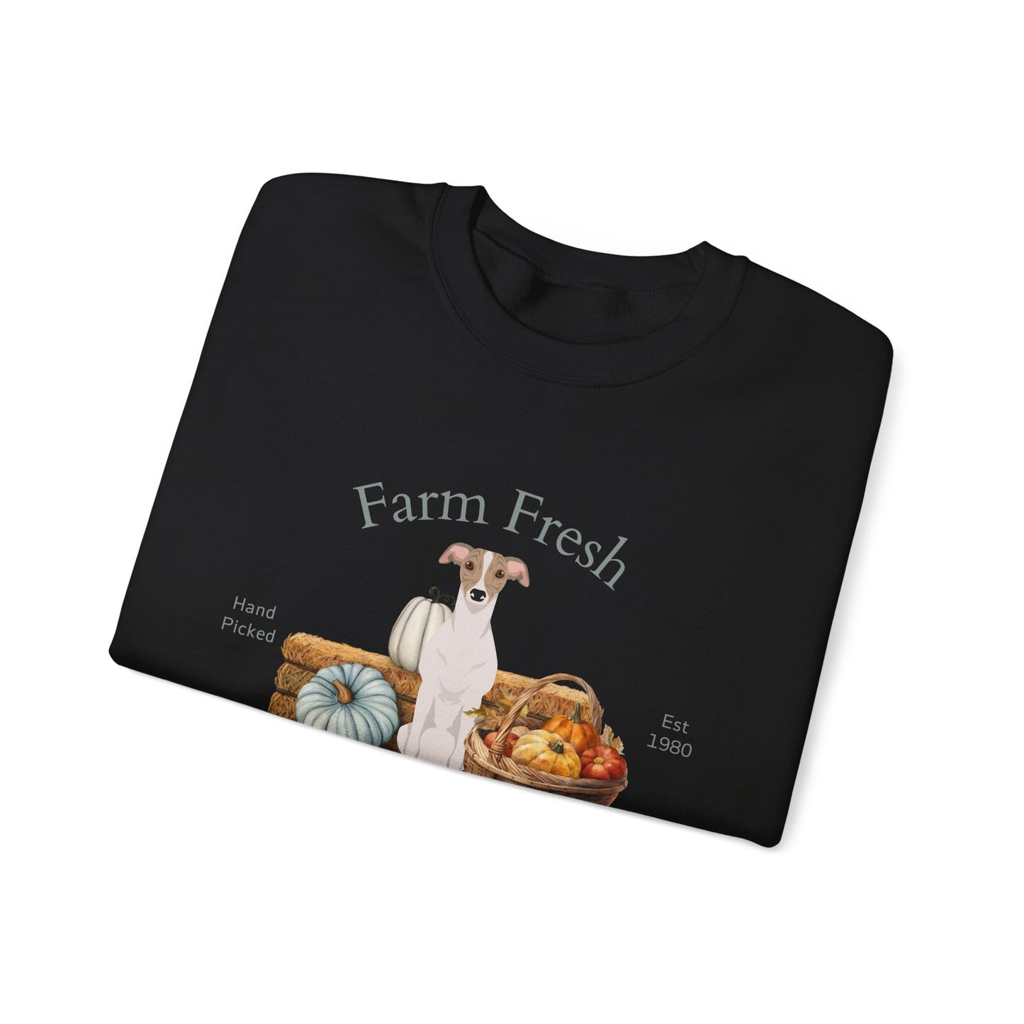 Whippet Dog Fall Farm Fresh Unisex Heavy Blend Crewneck Sweatshirt