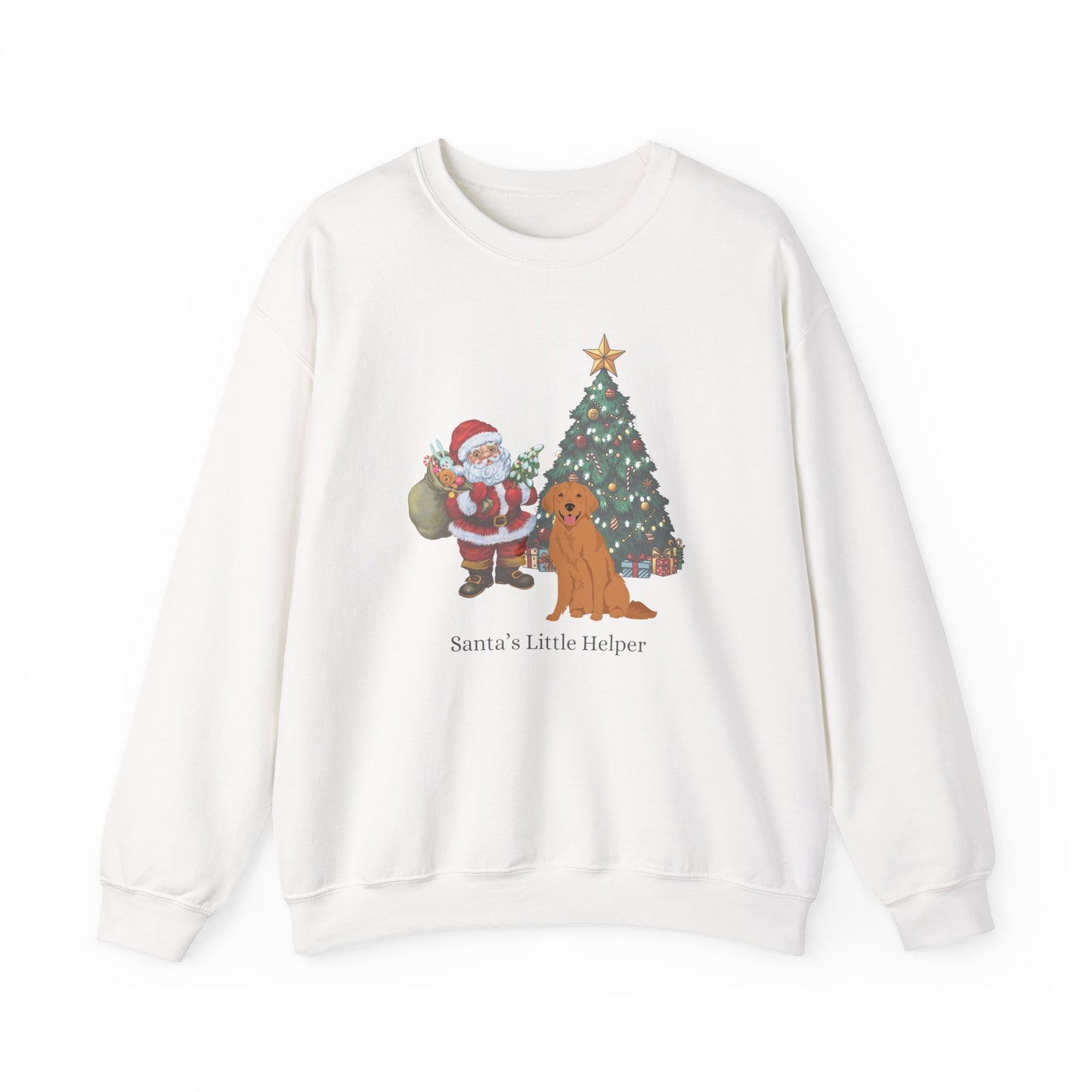 Golden Retriever Dog Santa's Little Helper Unisex Heavy Blend Crewneck Sweatshirt