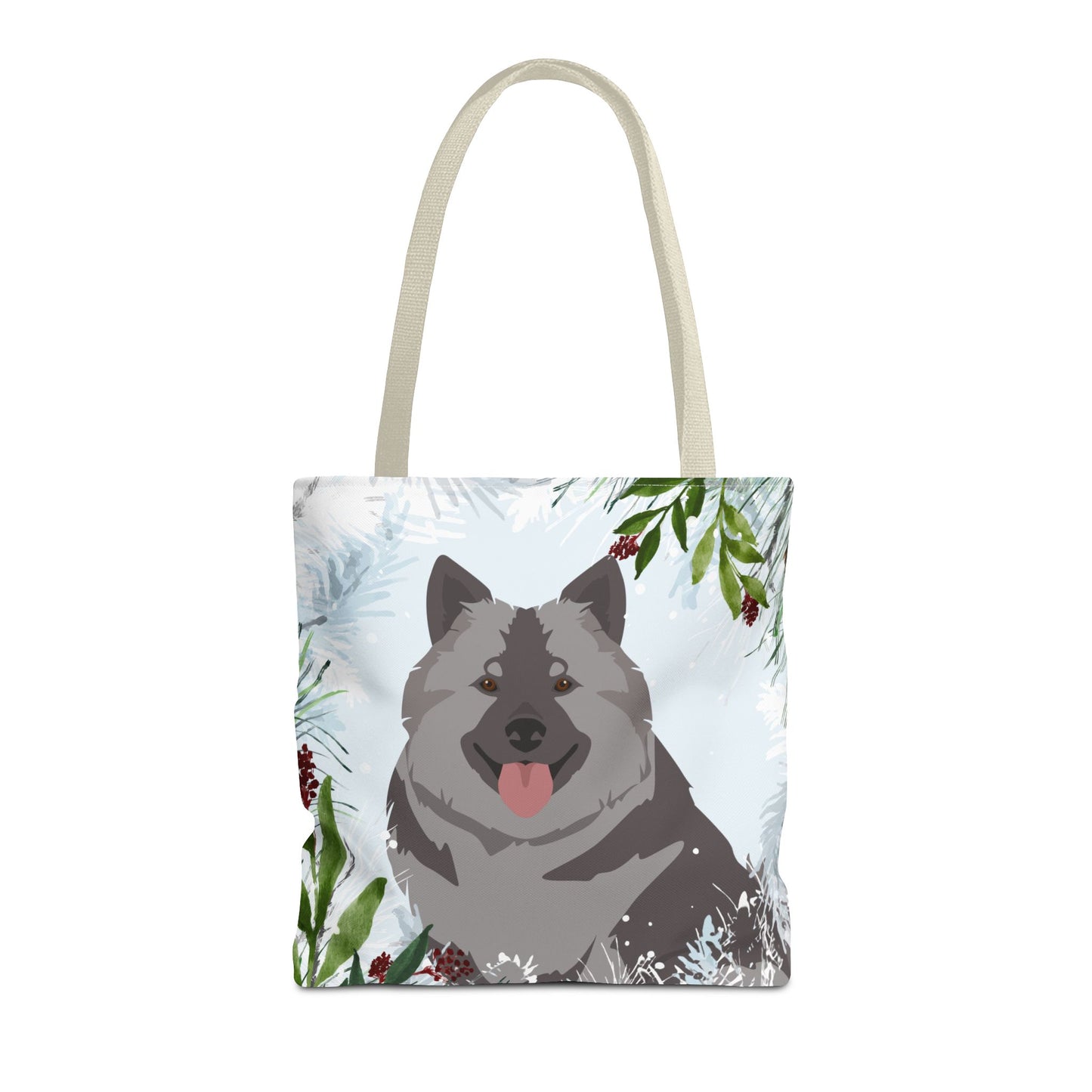 Keeshond Dog Christmas Holiday Tote Bag 16x16