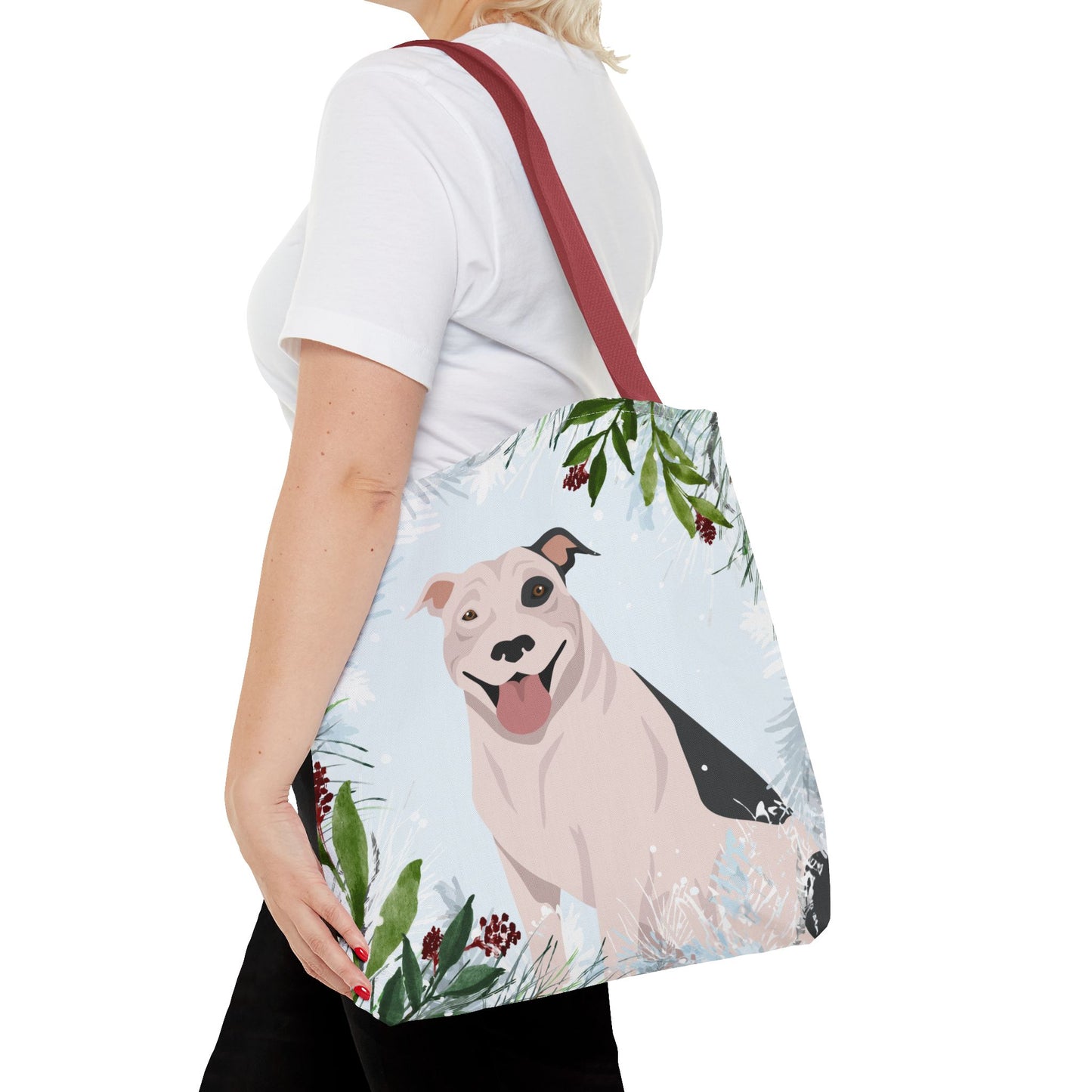 Pit Bull Dog Christmas Holiday Tote Bag 16x16
