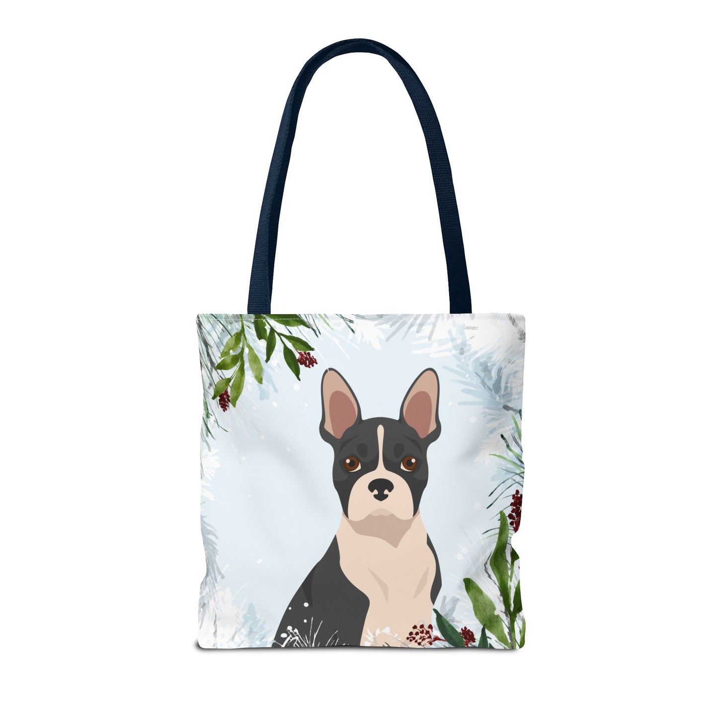 Boston Terrier Dog Christmas Holiday Tote Bag 16x16