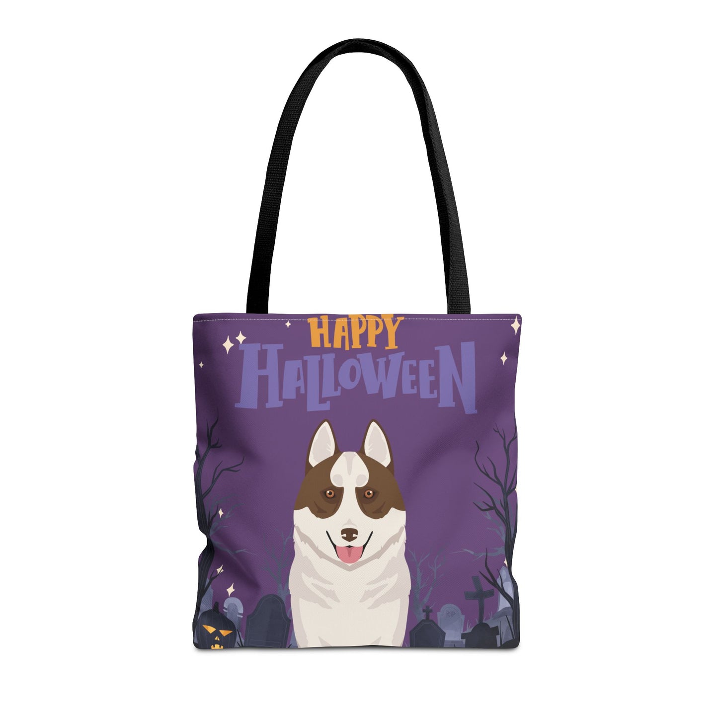 Siberian Husky Dog Happy Halloween Tote Bag 16x16