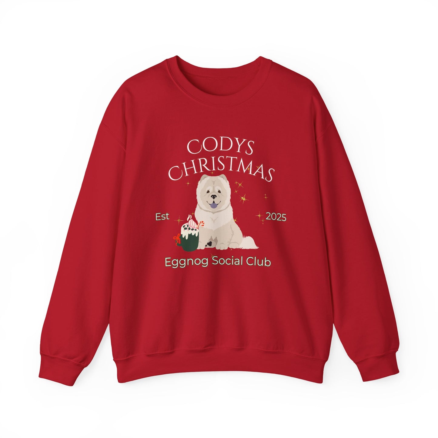 Chow Chow Dog Christmas Social Club Unisex Heavy Blend Crewneck Sweatshirt Custom Name