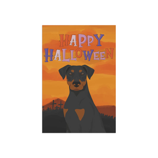 Doberman Pinscher Dog Halloween Garden Flag