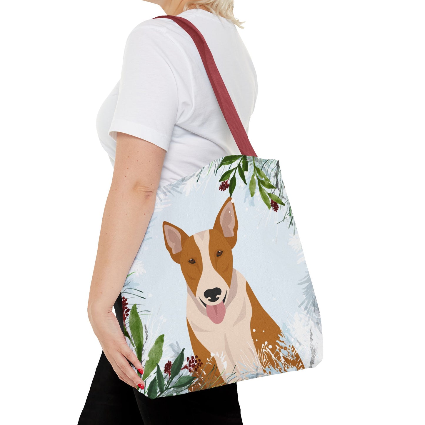 Bull Terrier Dog Christmas Holiday Tote Bag 16x16