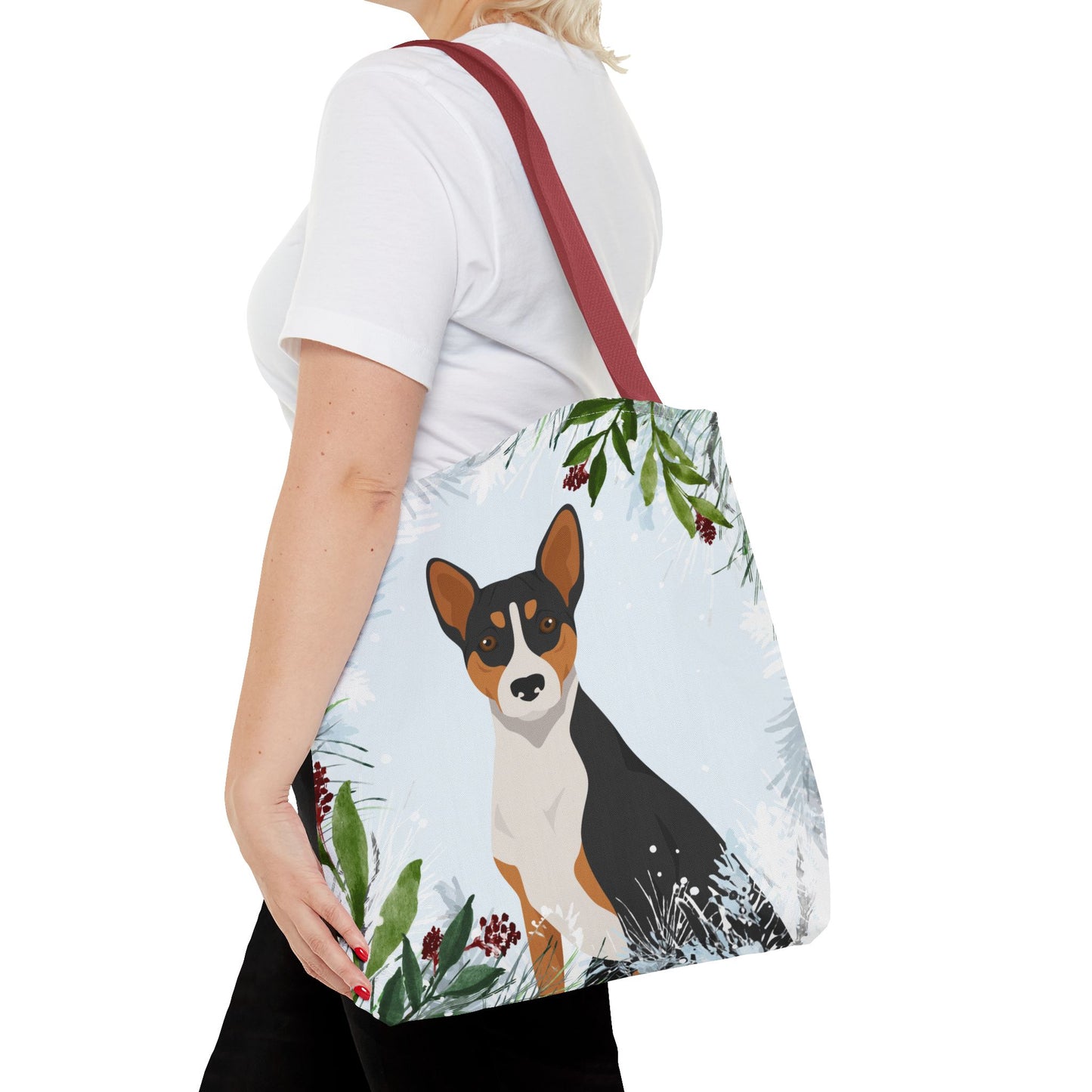 Basenji Dog Christmas Holiday Tote Bag 16x16