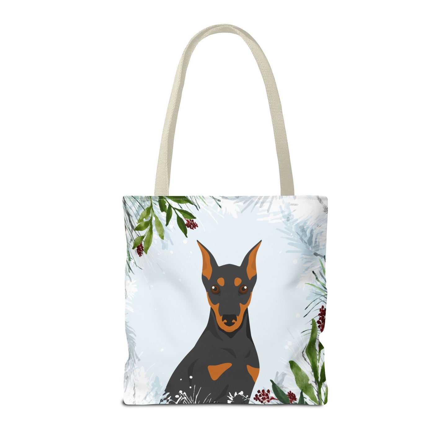 German Pinscher Dog Christmas Holiday Tote Bag 16x16