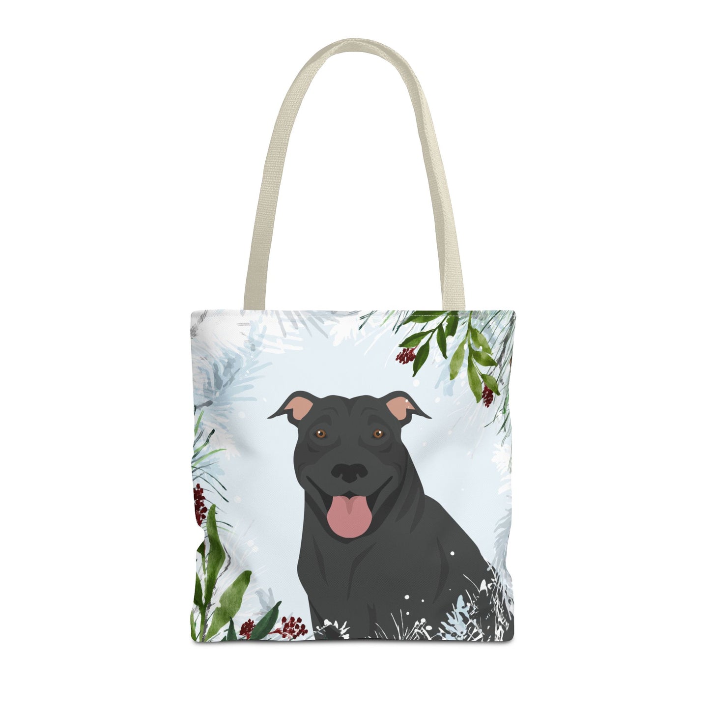 Pit Bull Dog Christmas Holiday Tote Bag 16x16