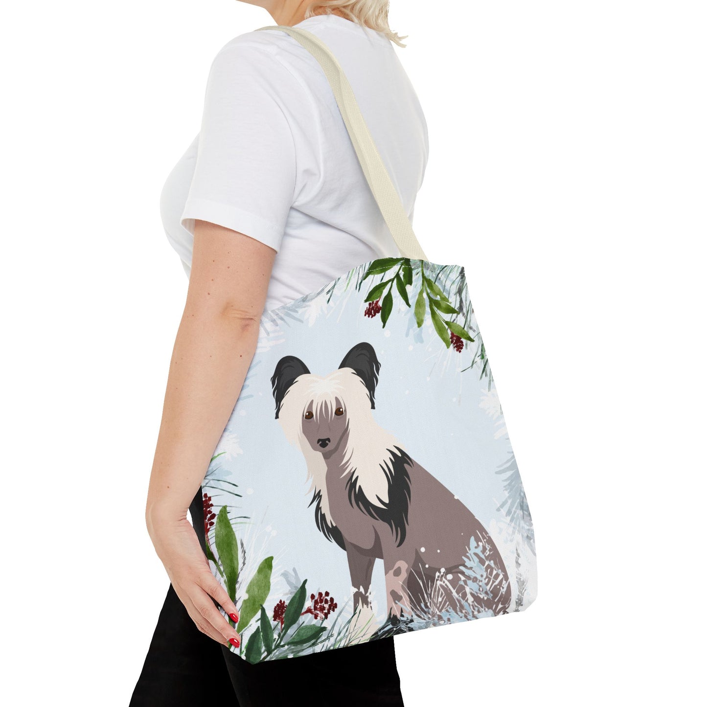 Chinese Cresred Dog Christmas Holiday Tote Bag 16x16