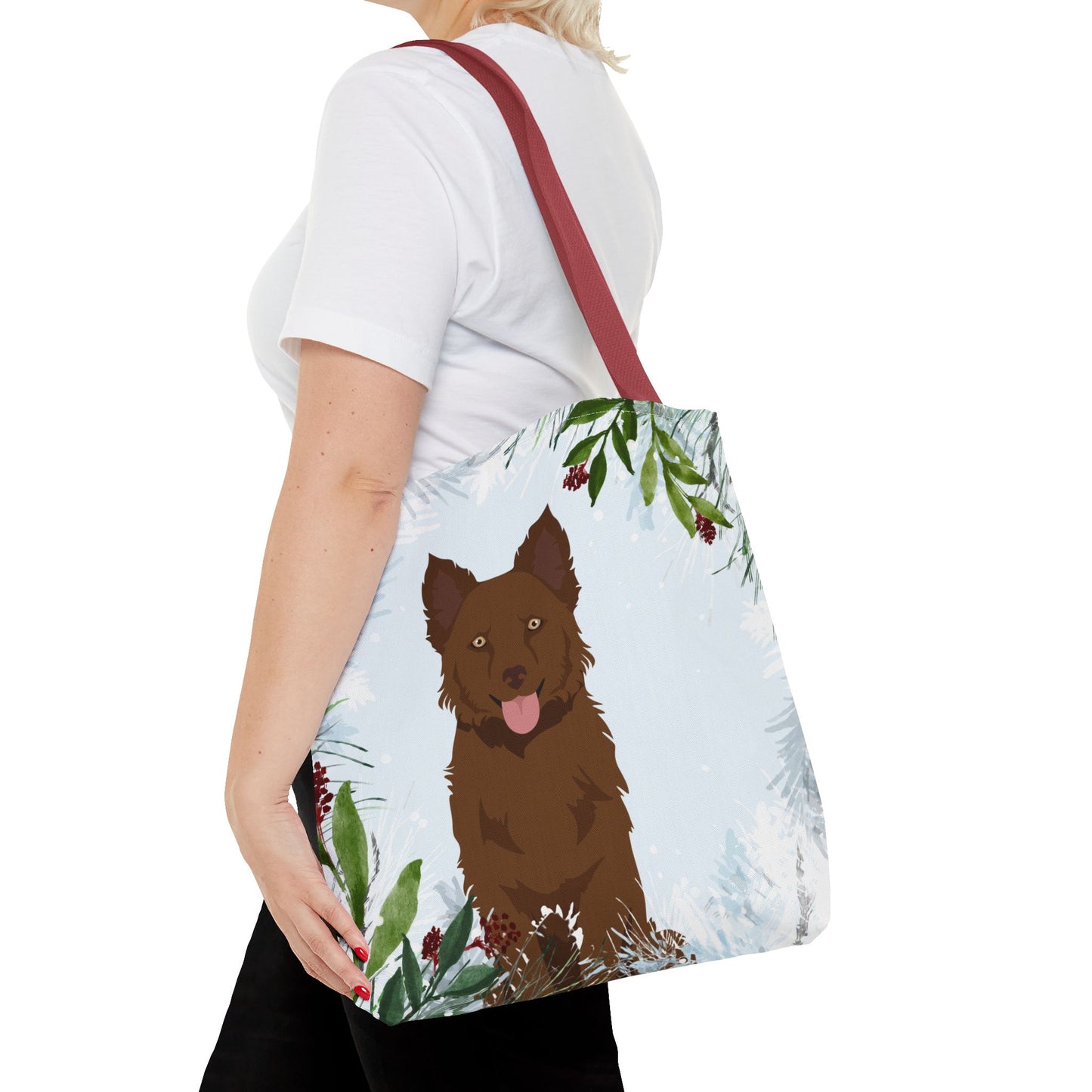 Mudi Dog Christmas Holiday Tote Bag 16x16