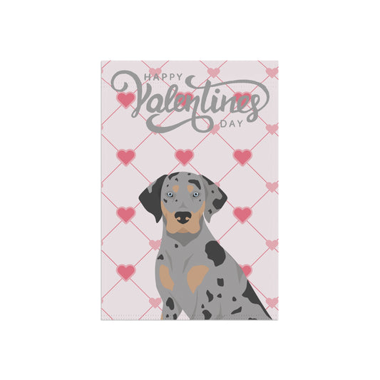 Catahoula Leopard Dog Valentines Day Garden Flag