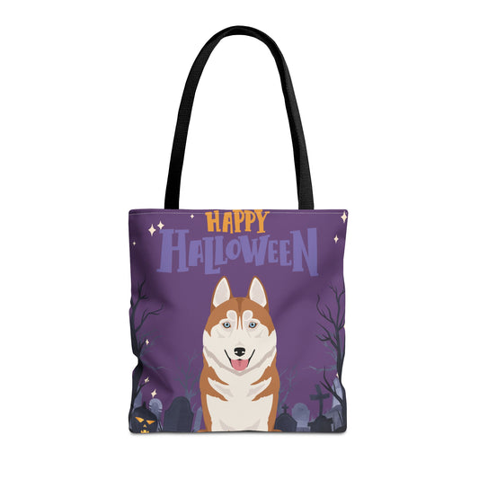 Siberian Husky Dog Happy Halloween Tote Bag 16x16