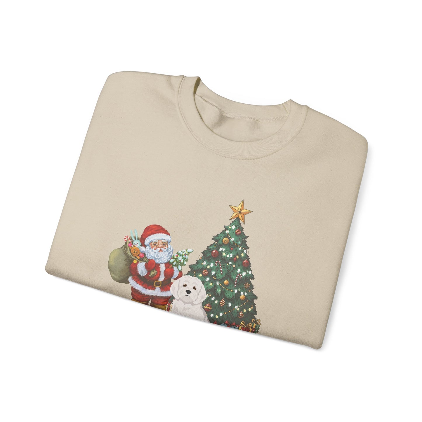Maltese Dog Santa's Little Helper Unisex Heavy Blend Crewneck Sweatshirt