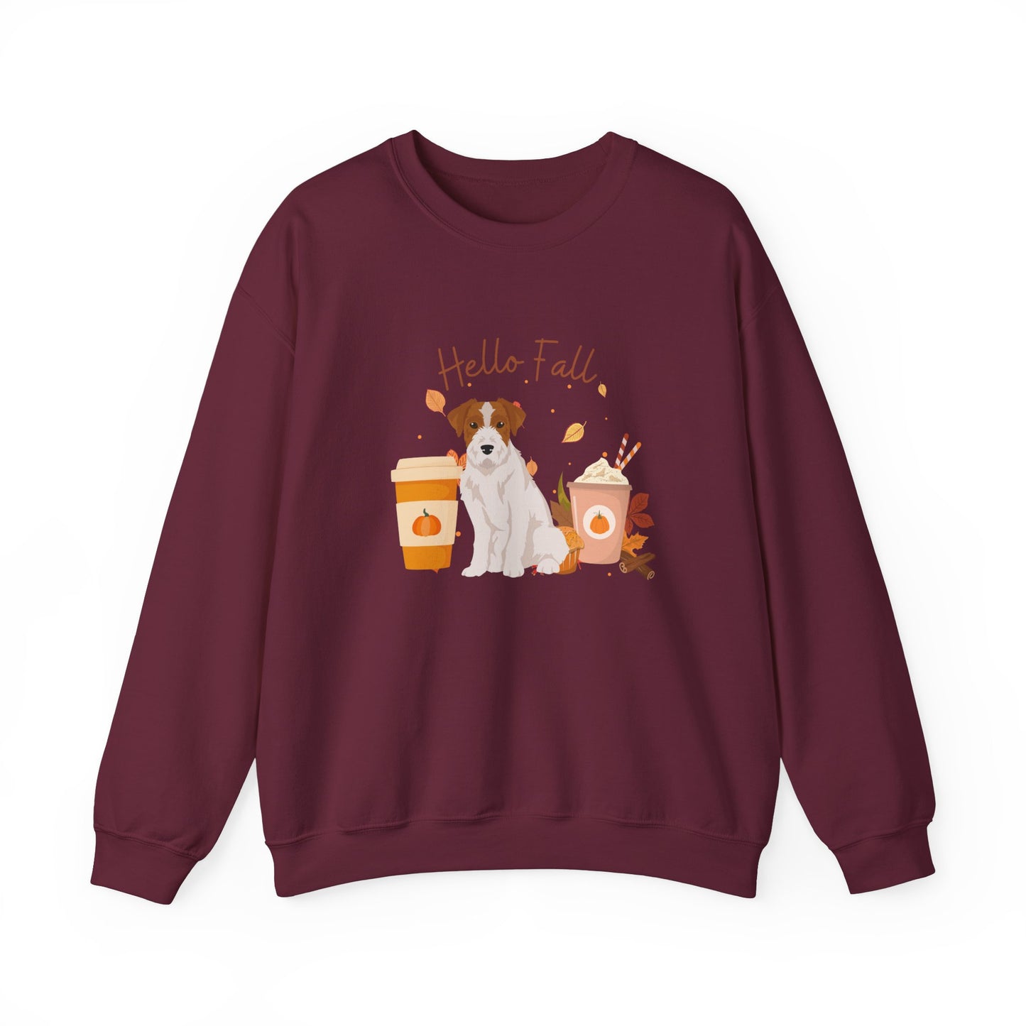 Jack Russell Terrier Dog Fall Halloween Unisex Heavy Blend Crewneck Sweatshirt