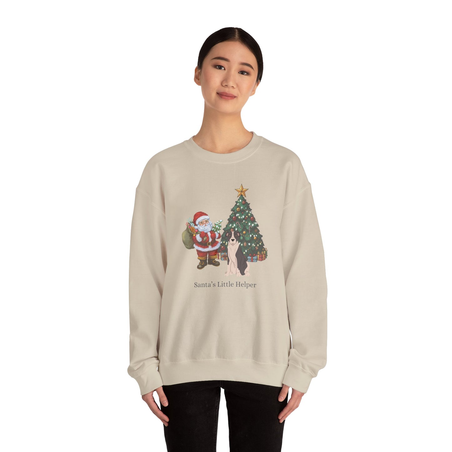American Staffordshire Terrier Dog Santa's Little Helper Unisex Heavy Blend Crewneck Sweatshirt