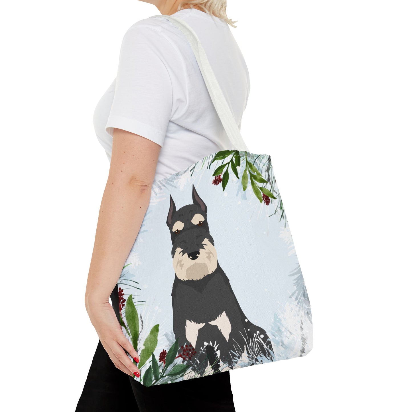 Schnauzer Dog Christmas Holiday Tote Bag 16x16