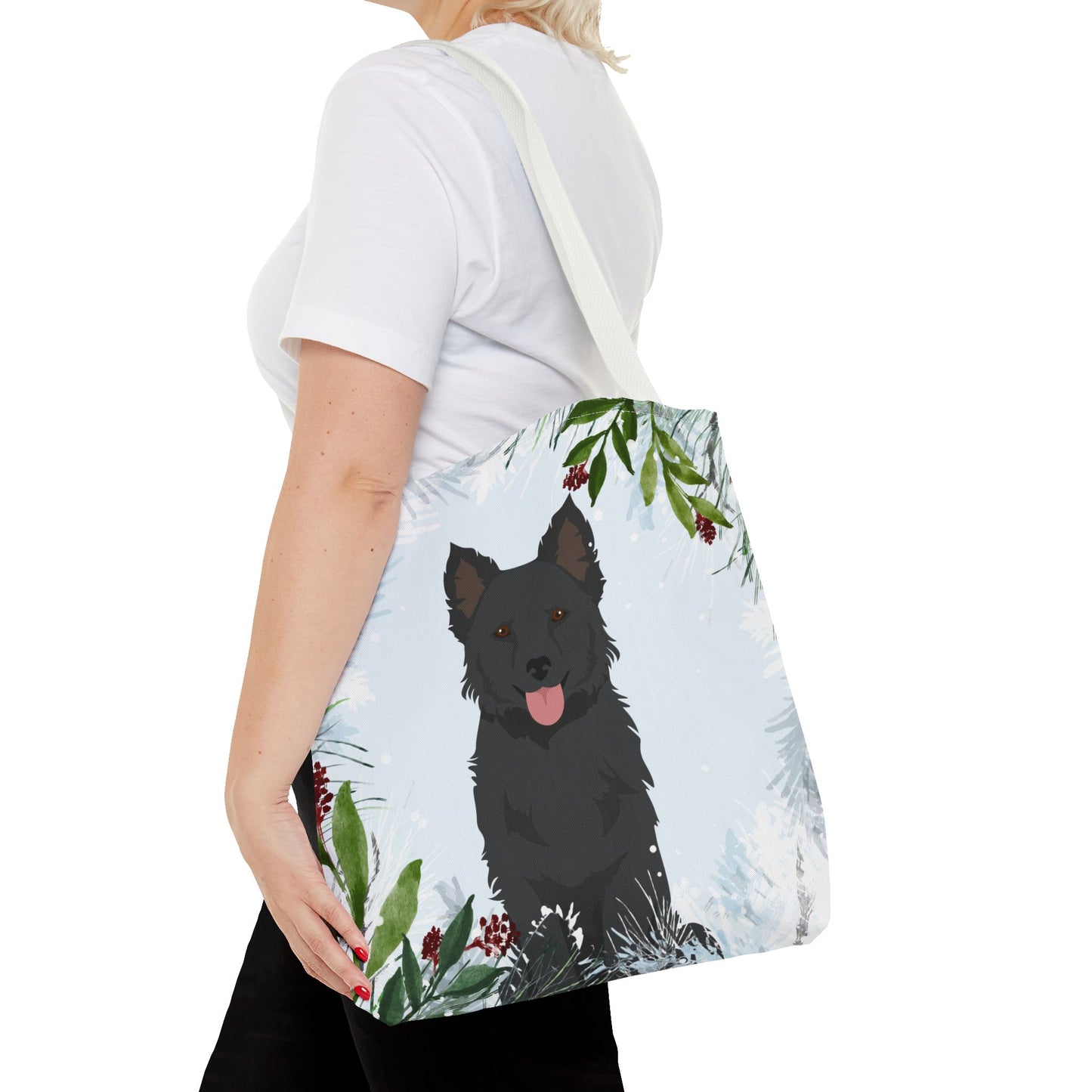 Mudi Dog Christmas Holiday Tote Bag 16x16