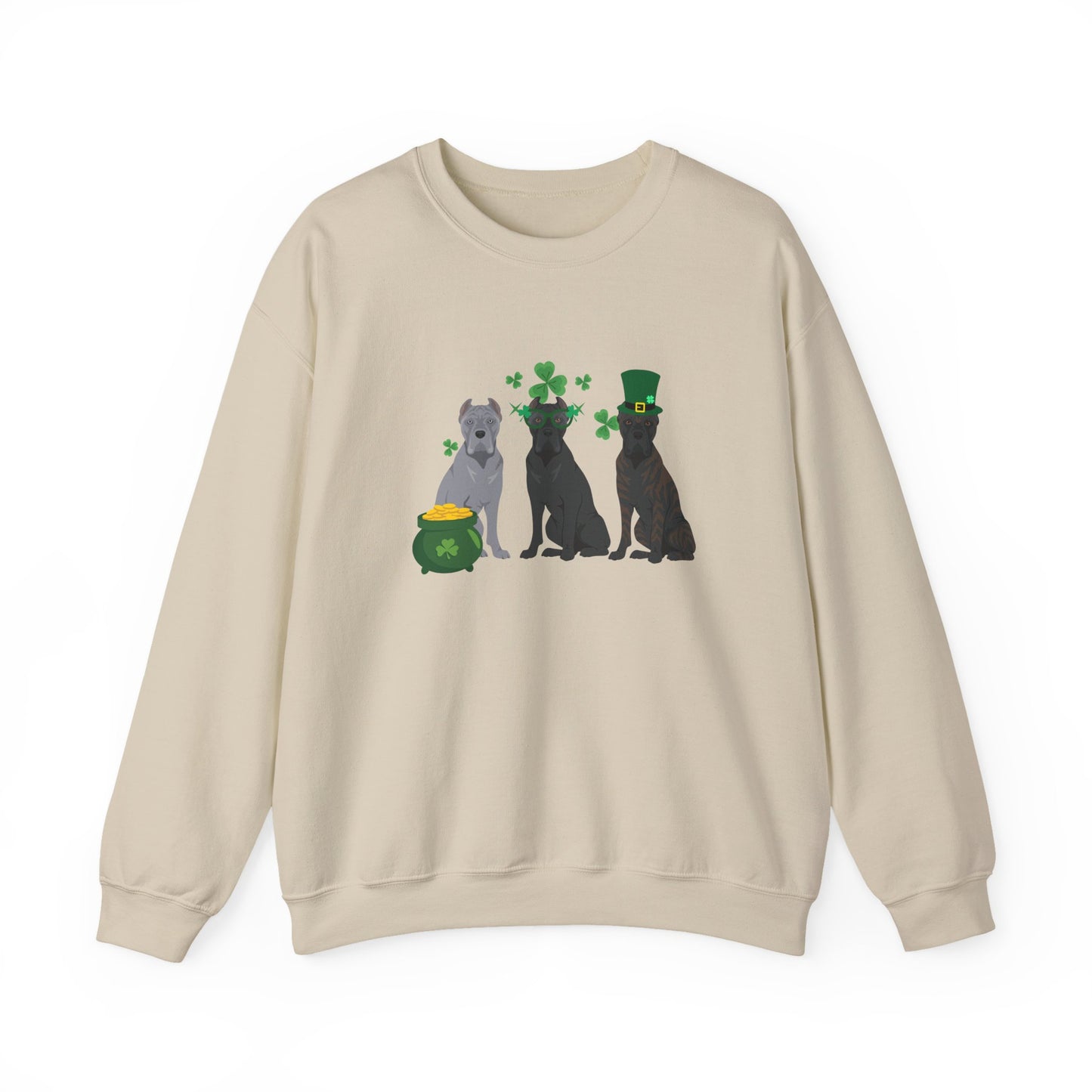 Cane Corso Dog St Patricks Day Unisex Heavy Blend Crewneck Sweatshirt, St Pattys day, Cute Dog Mom Gift