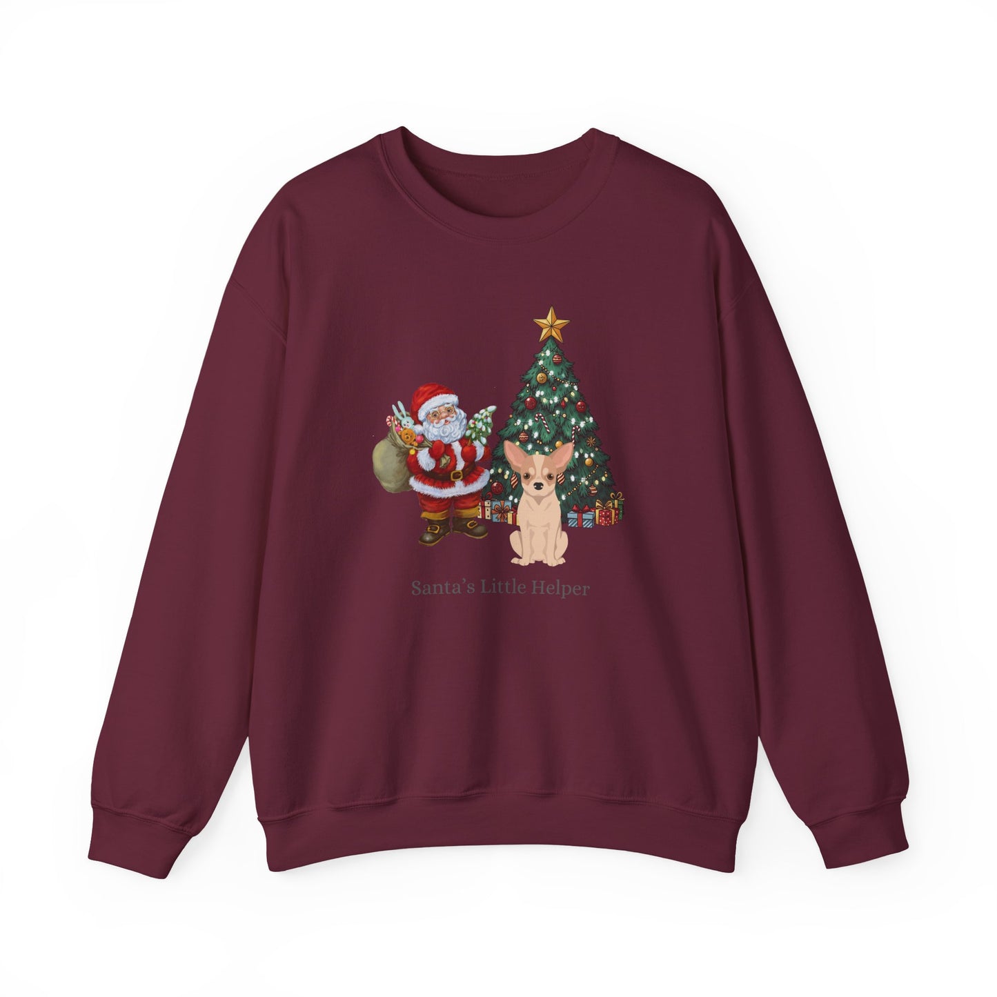 Chihuahua Dog Santa's Little Helper Unisex Heavy Blend Crewneck Sweatshirt
