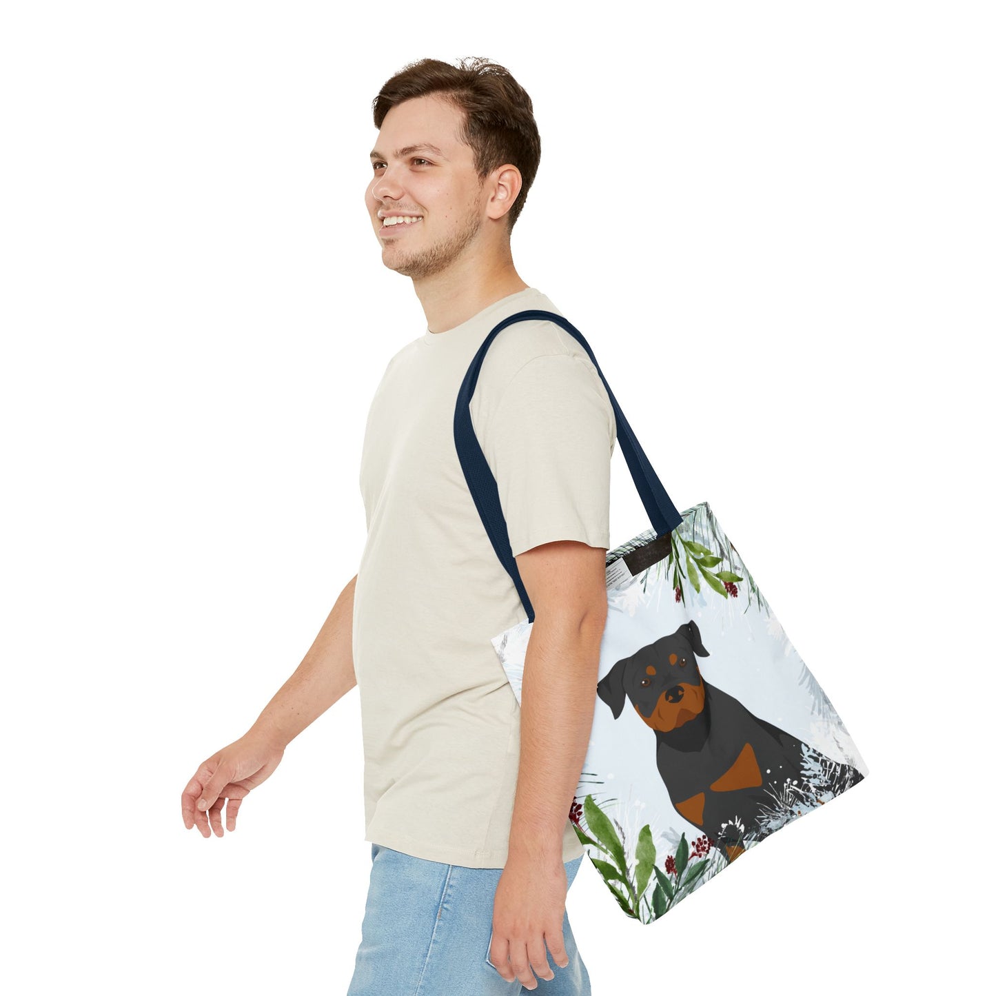 Rottweiler Dog Christmas Holiday Tote Bag 16x16