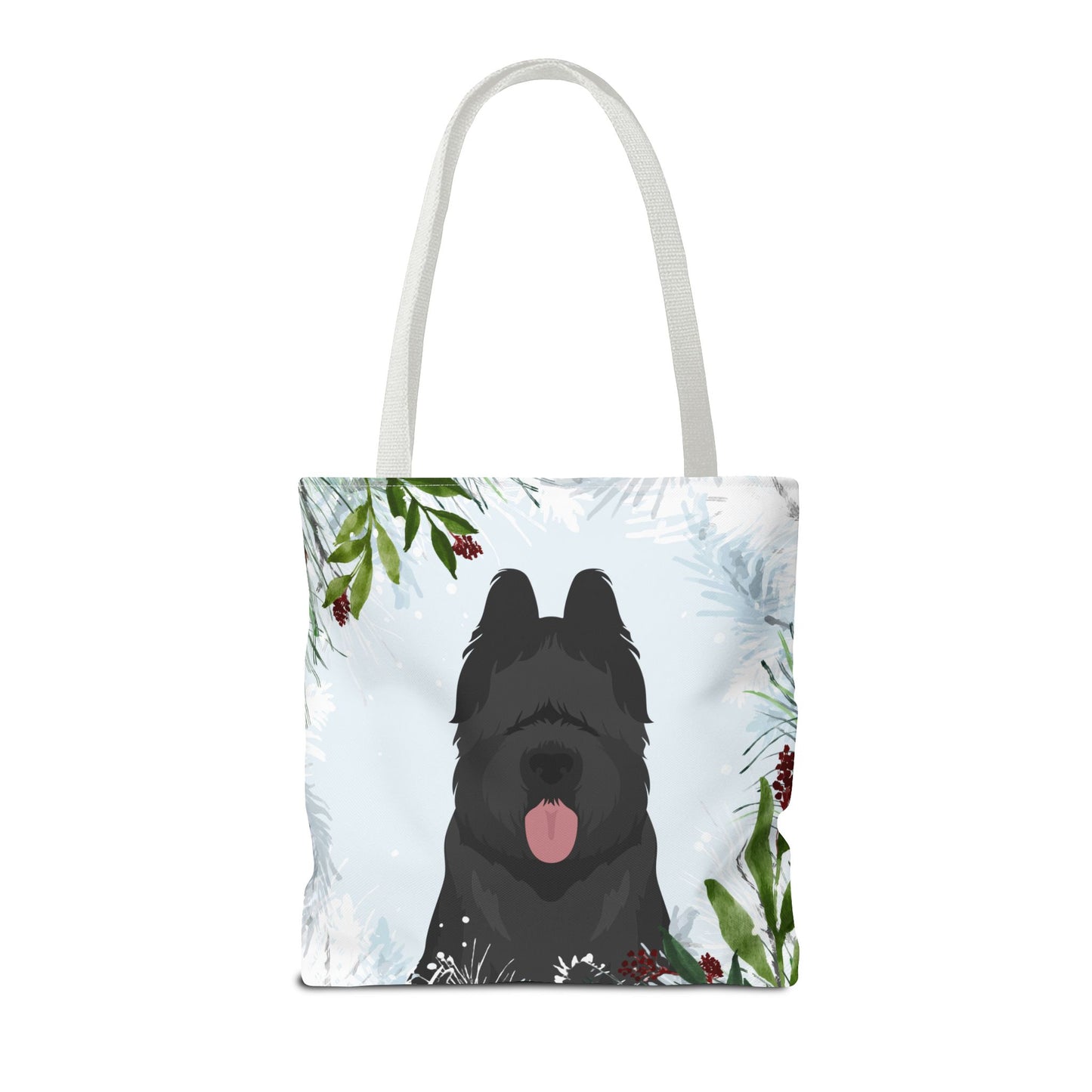 Briard Dog Christmas Holiday Tote Bag 16x16