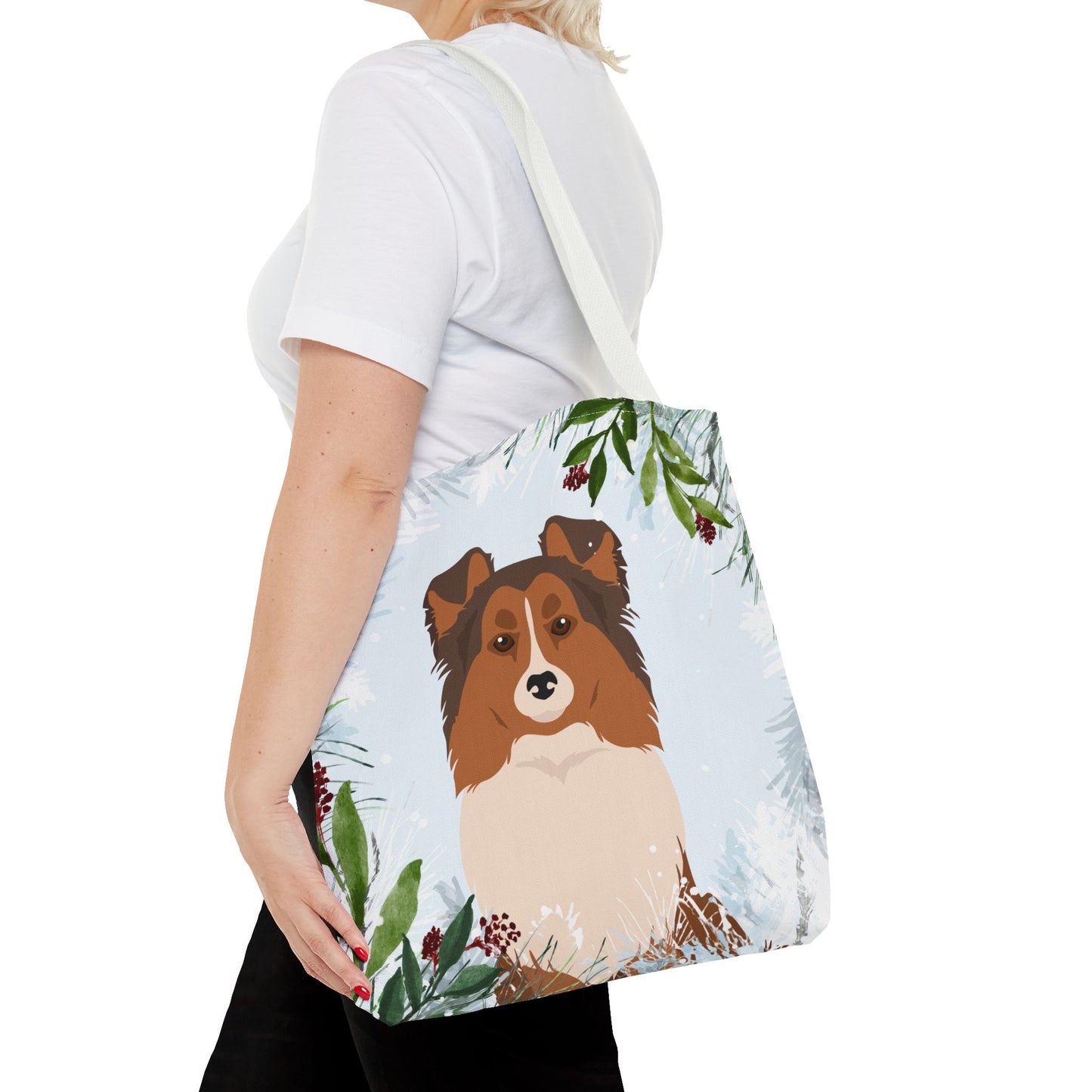 Shetland Sheepdog Dog Christmas Holiday Tote Bag 16x16