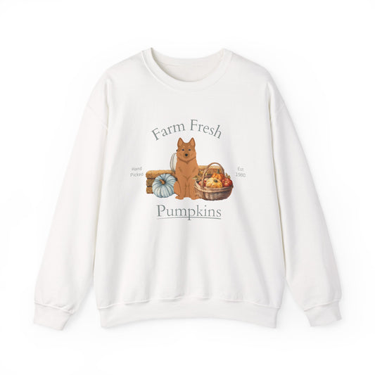 Finnish Spitz Dog Fall Farm Fresh Unisex Heavy Blend Crewneck Sweatshirt