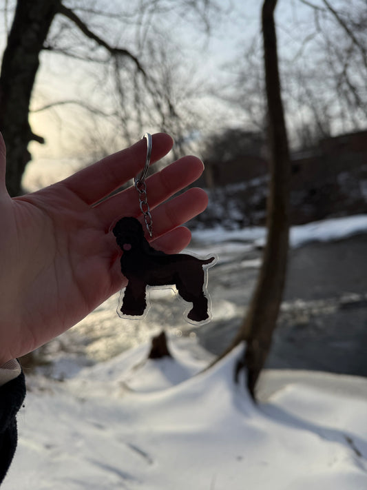 Black Russian Terrier Dog 2.5in Acrylic Keychainh
